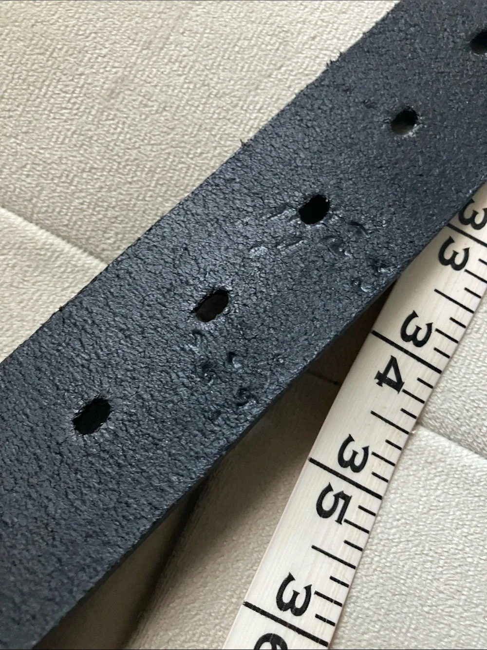 Dickies Black Leather Belt with Distressed Silver Buckle